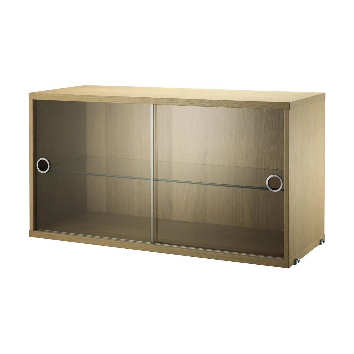 Caisson en chêne 2 portes coulissantes en verre - String furniture