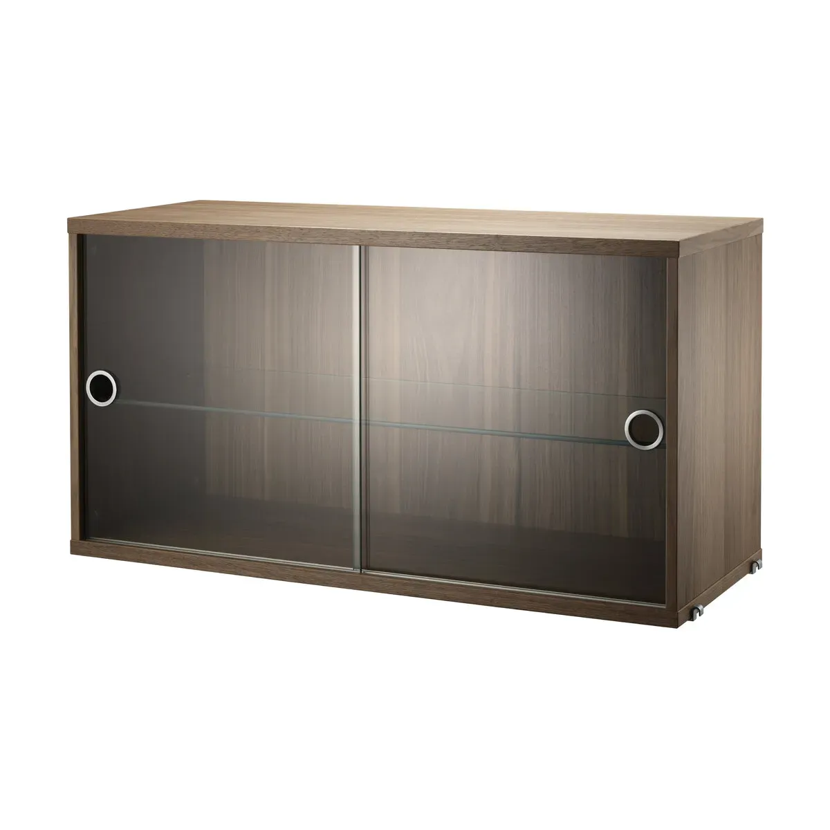 Caisson en noyer 2 portes coulissantes en verre - String furniture