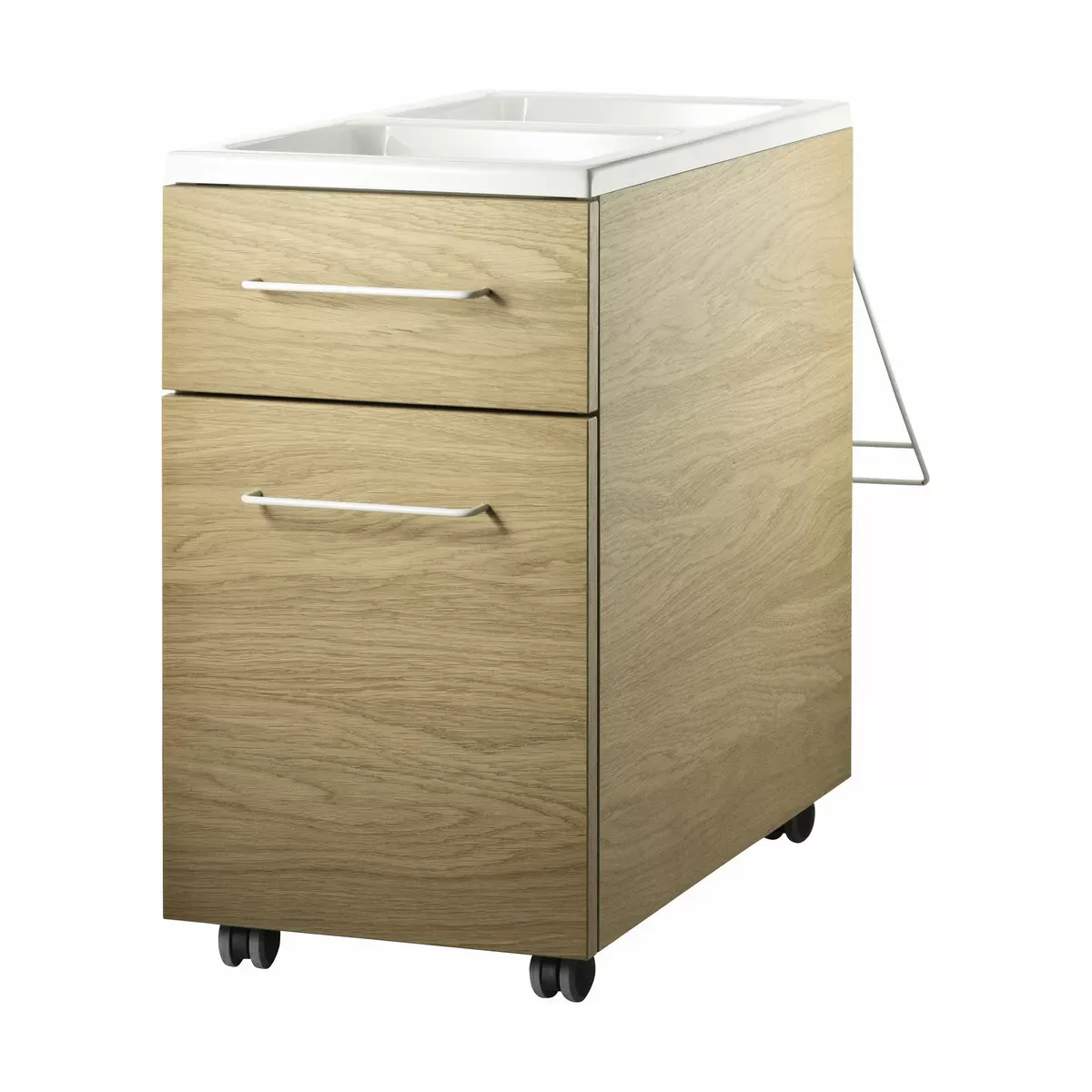 Desserte de bureau sur roulette en chêne Works - String furniture