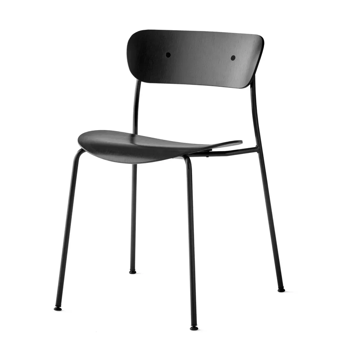 Chaise en chêne laqué noir AV1 Pavilion - &tradition