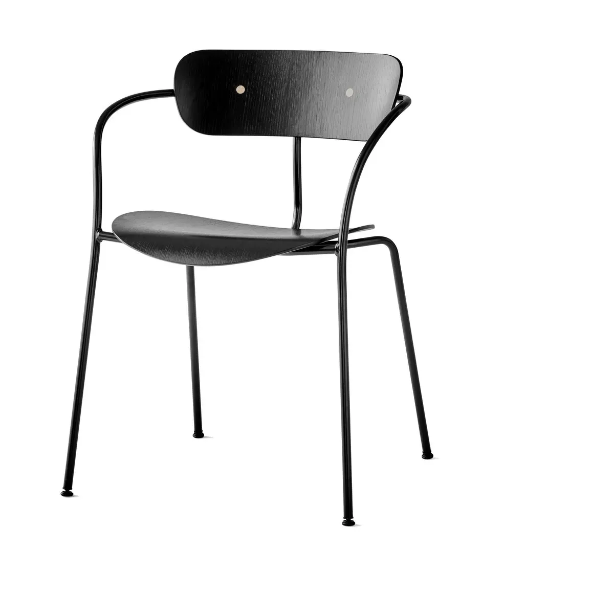 Chaise en chêne laqué noir avec accoudoirs AV2 Pavilion - &tradition