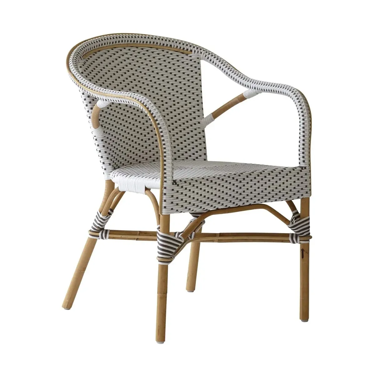 Chaise de jardin avec accoudoirs bistrot blanche Madeleine - Sika Design