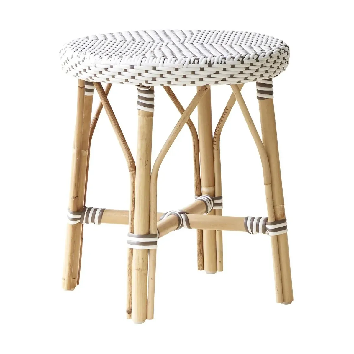 Tabouret en rotin blanc 46 cm Simone - Sika Design