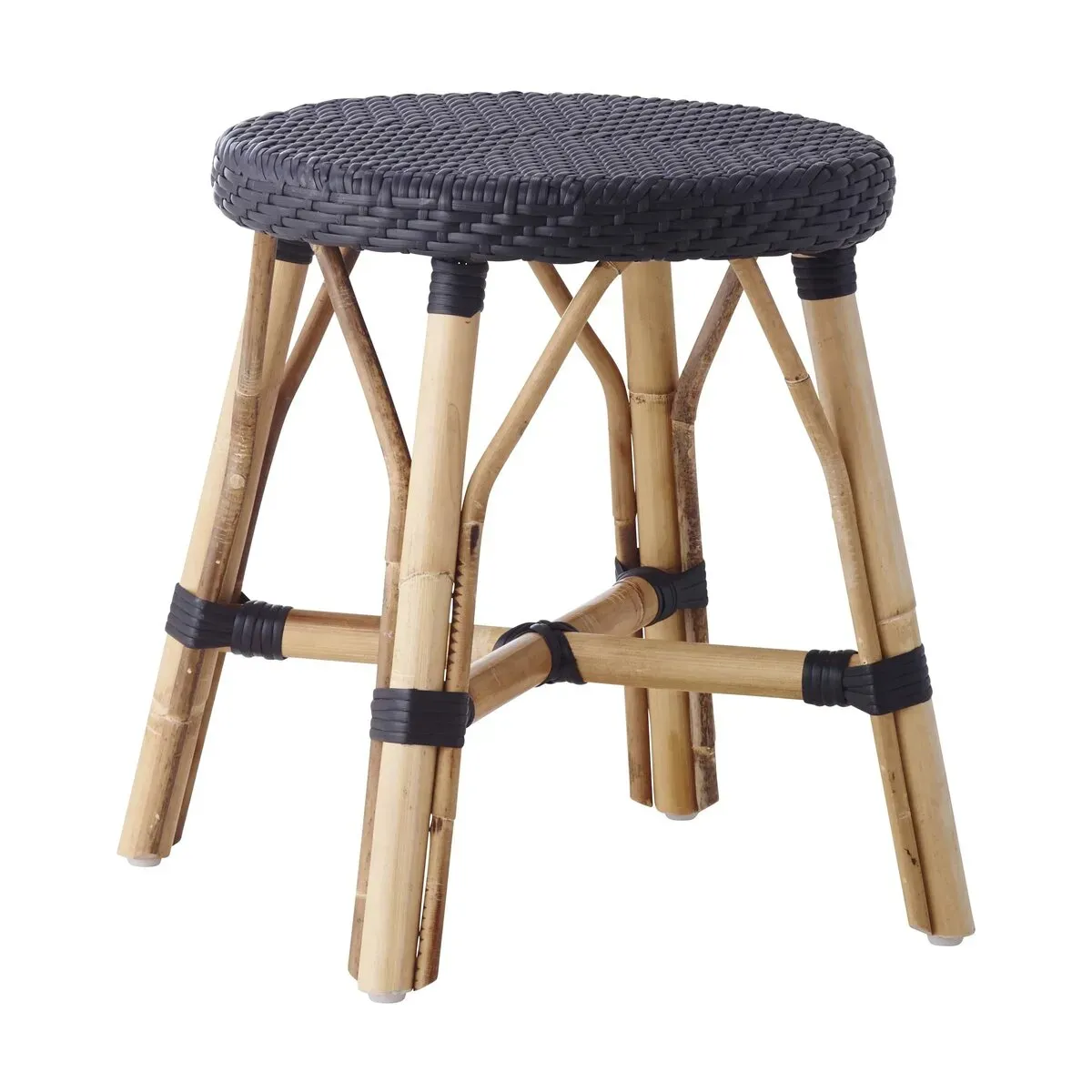Tabouret en rotin noir 46 cm Simone - Sika Design