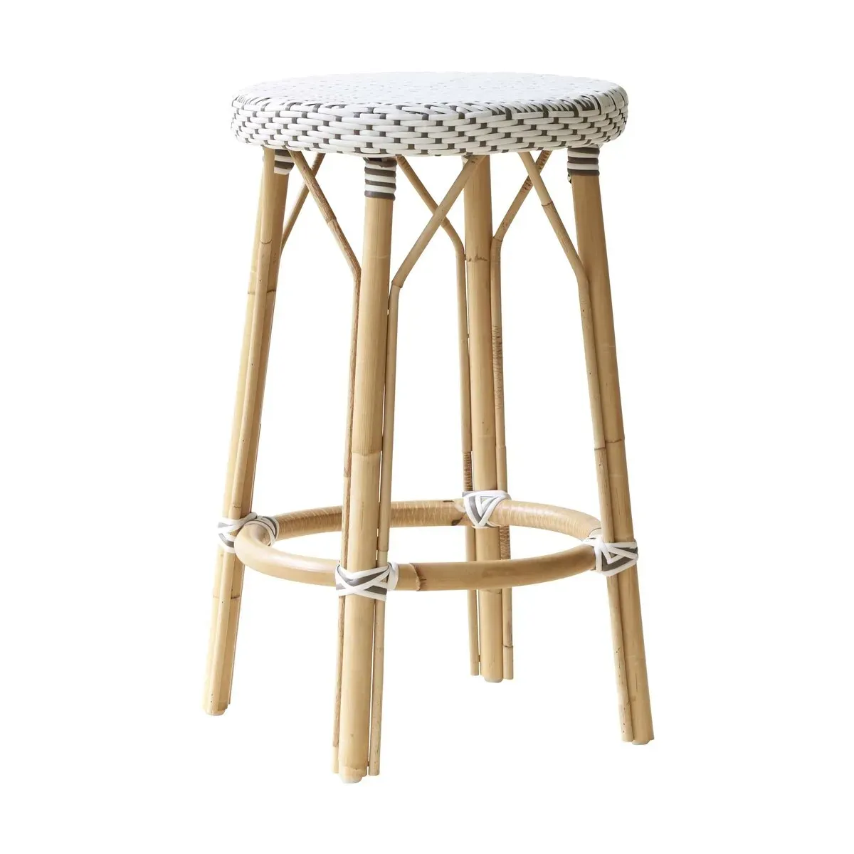 Tabouret en rotin blanc 68 cm Simone - Sika Design