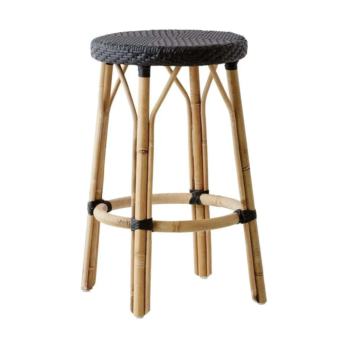 Tabouret en rotin noir 68 cm Simone - Sika Design