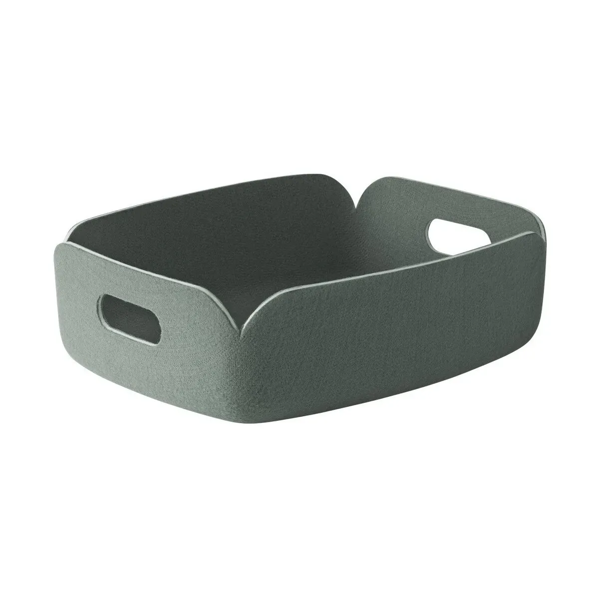Petit panier de rangement recyclé gris vert Restore Tray - Muuto