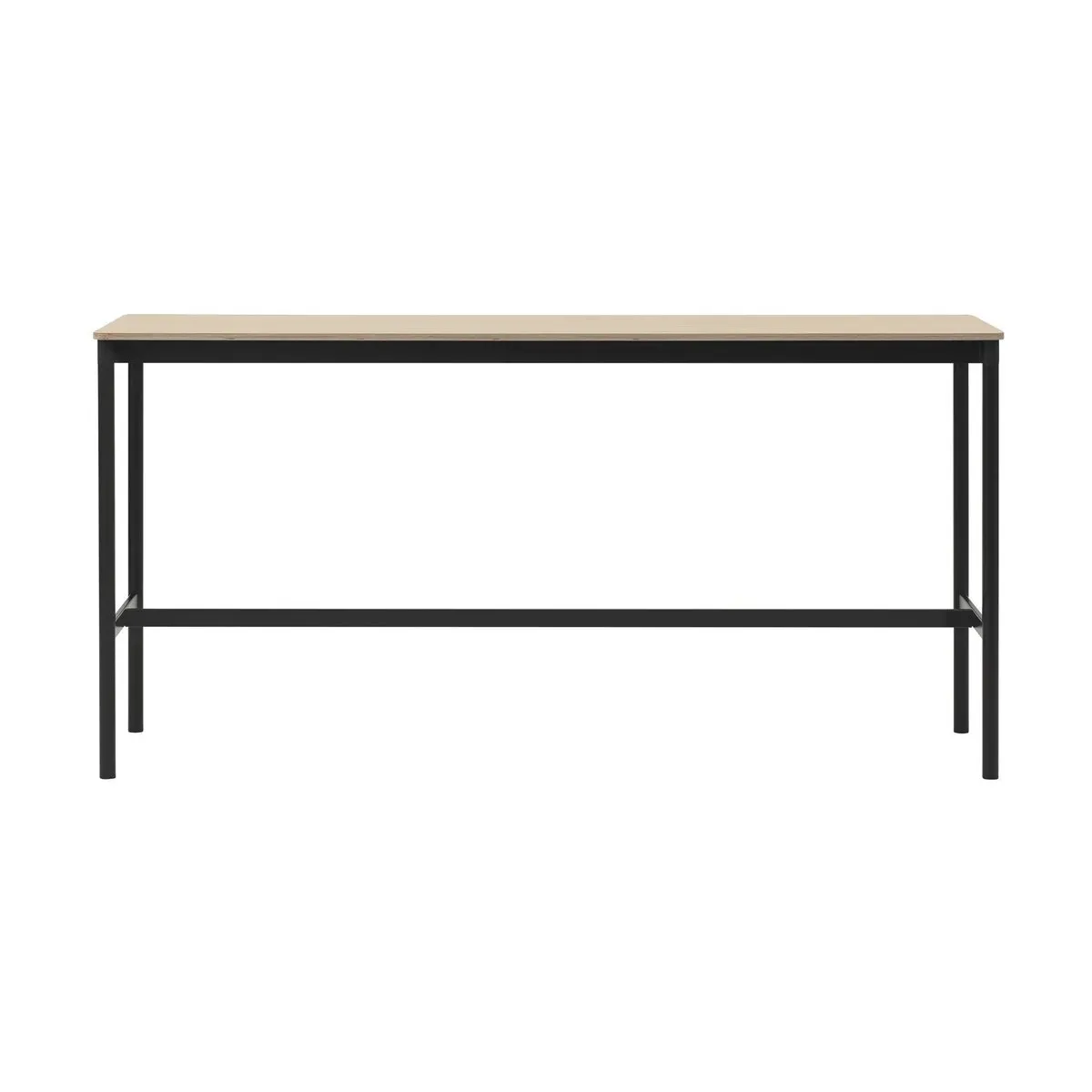 Table haute en chêne contreplaqué et piétement noir 50 x 190 x 95 cm Base - Muuto
