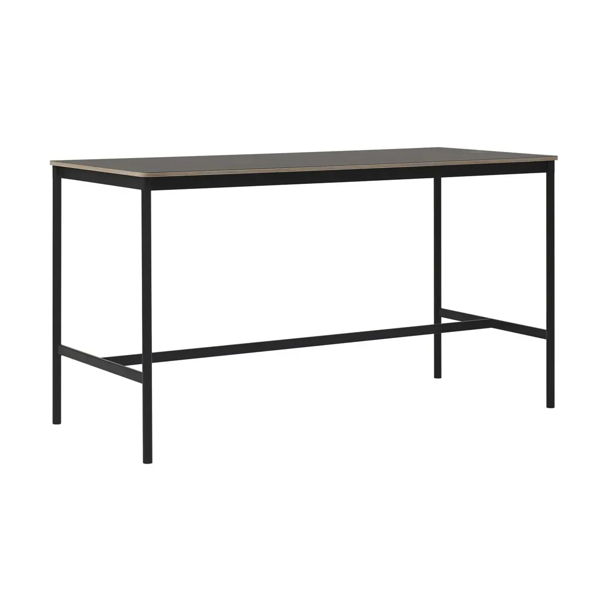 Table haute en linoléum noire contreplaqué 85 x 190 x 105 cm Base - Muuto