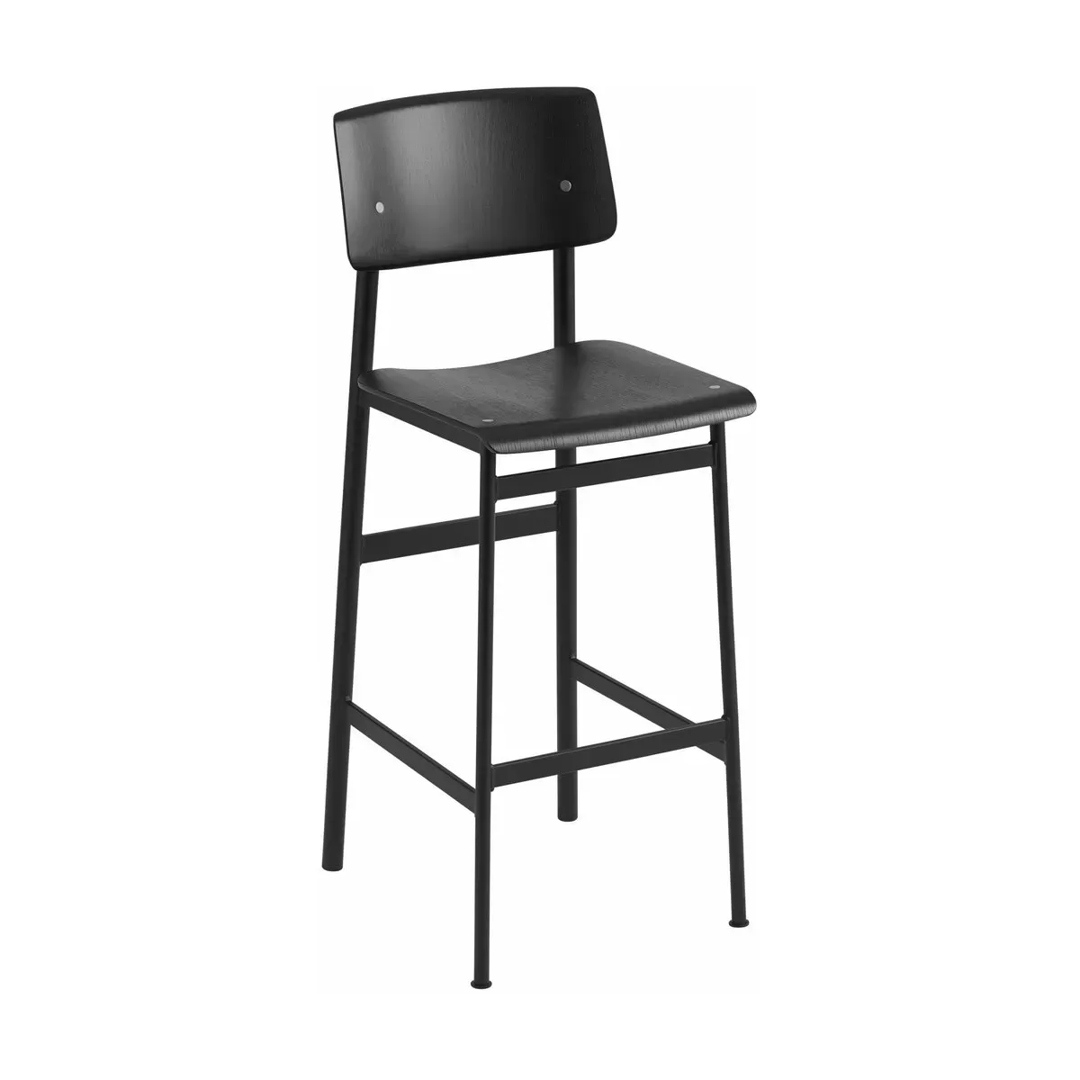 Tabouret de bar en chêne noir et noir 75 cm Loft - Muuto