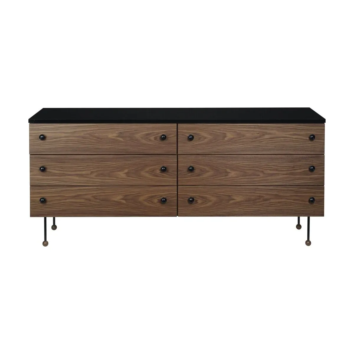 Commode 6 tiroirs en noyer 62 Dresser - Gubi