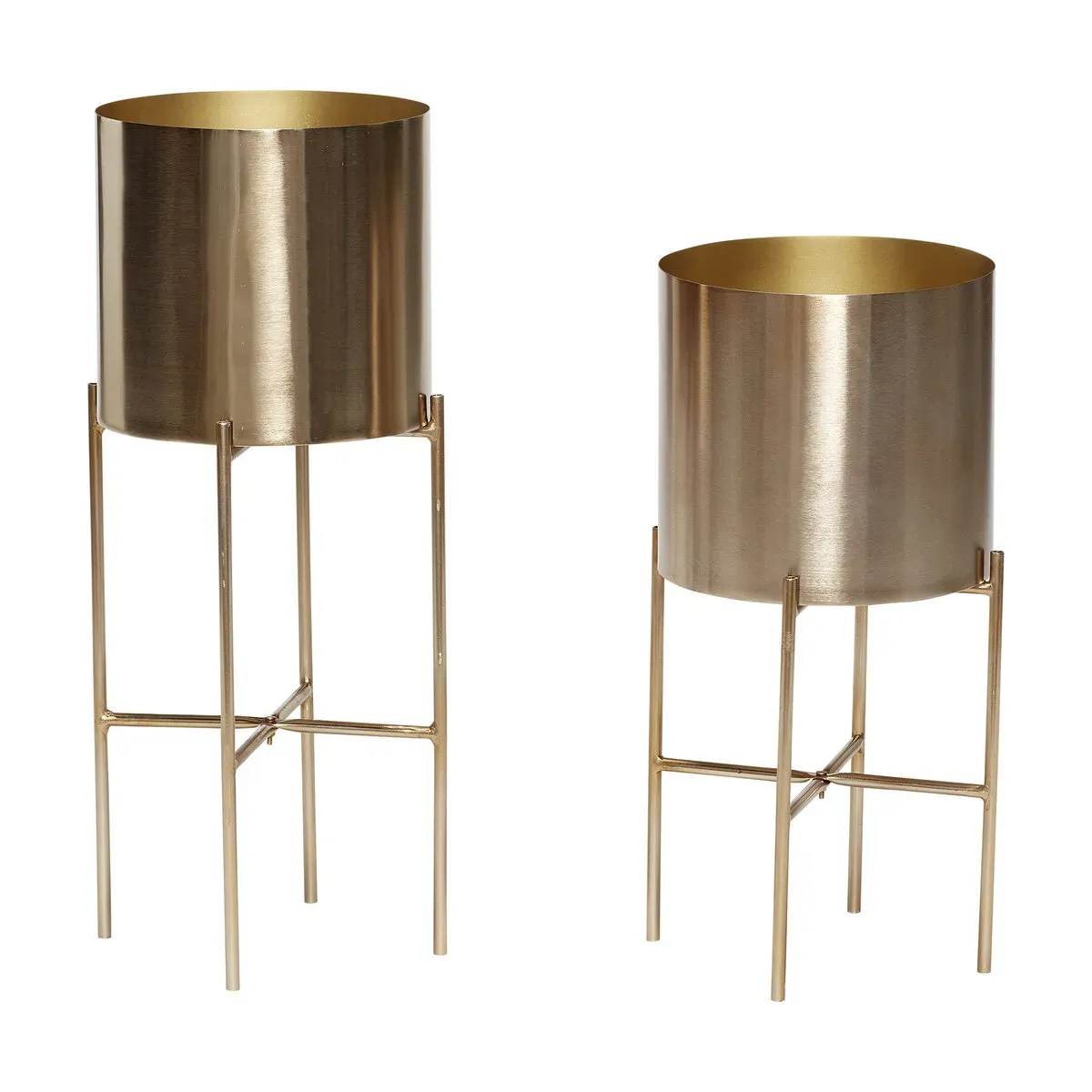 2 Pots en métal doré - Hübsch