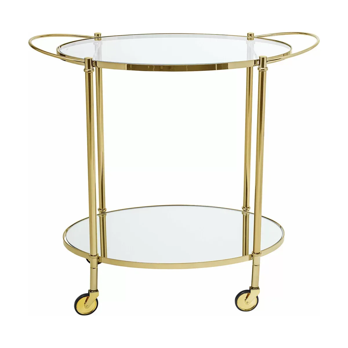 Desserte en acier doré et plateau blanc Fine - Bloomingville