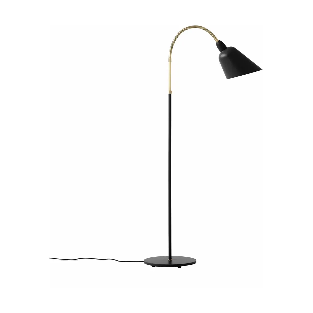 Lampadaire noir détail laiton Bellevue - &tradition