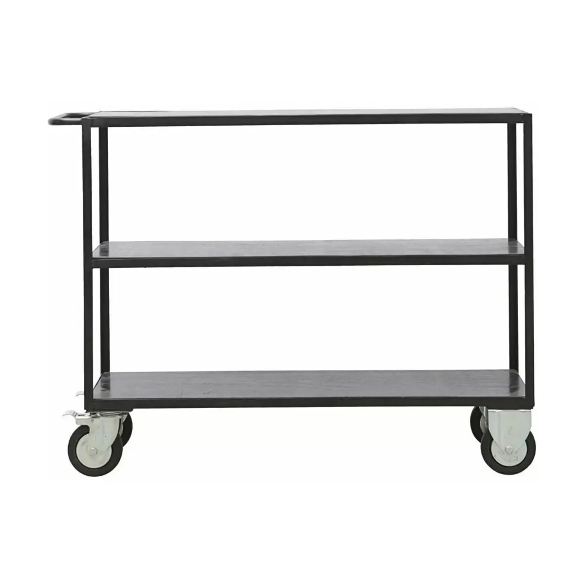 Desserte en contreplaqué noir Wheels - House Doctor