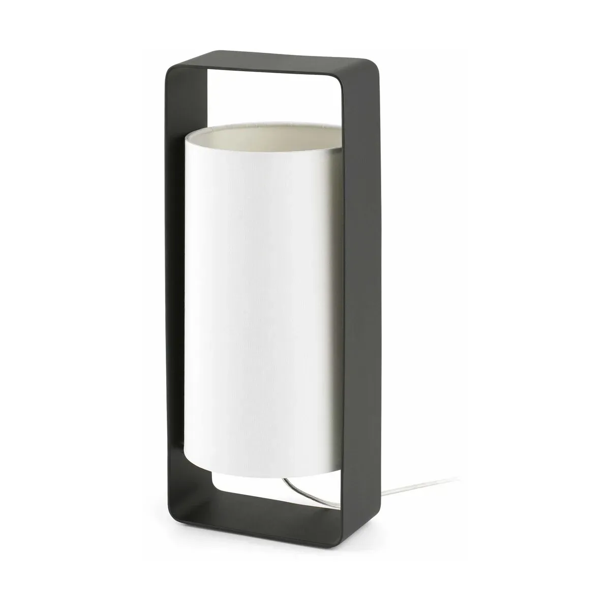 Grande lampe de table en métal noir et tissu blanc 16 x 15 x 40 cm Lula - Faro Barcel