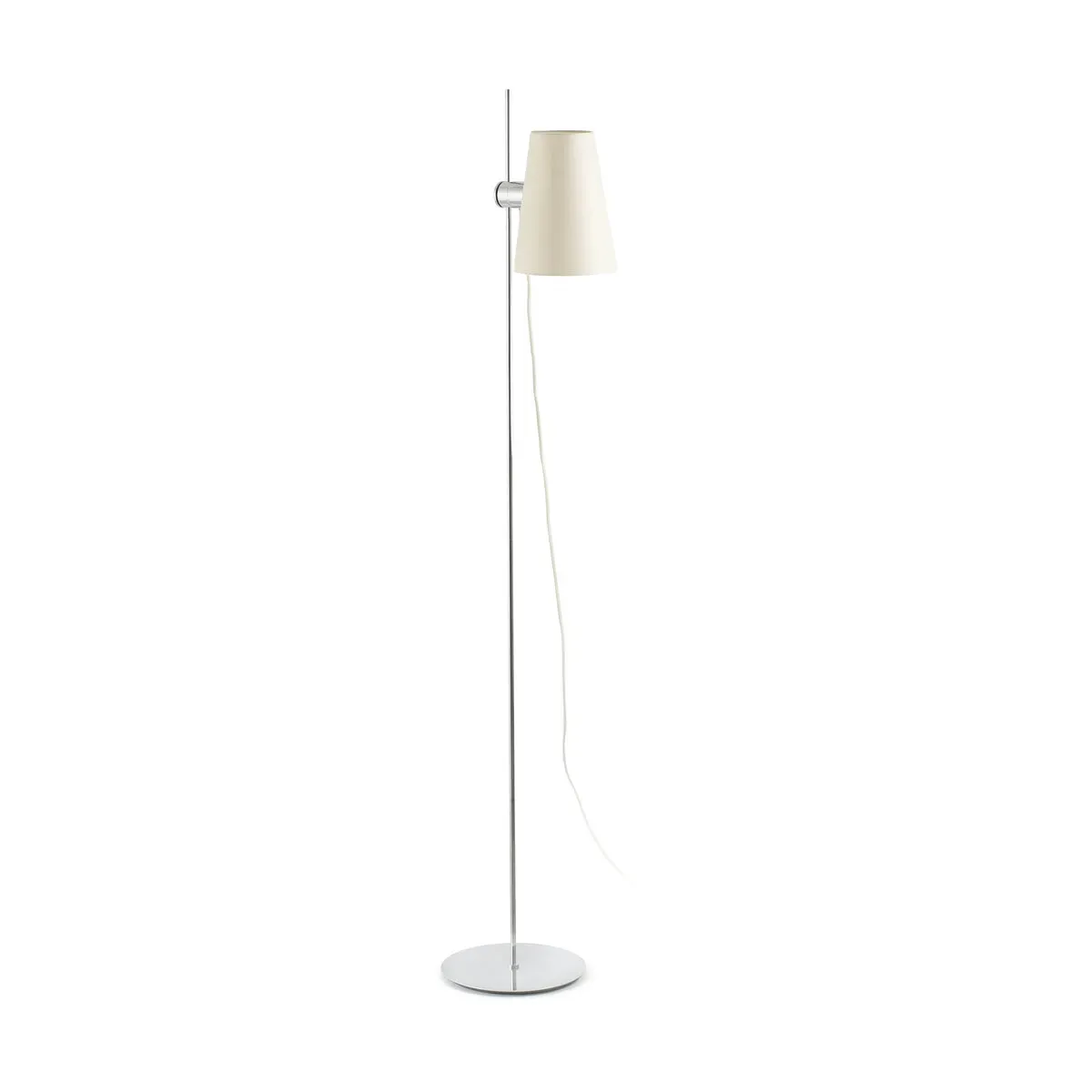 Lampadaire en métal argent et tissu blanc Lupe - Faro Barcelona