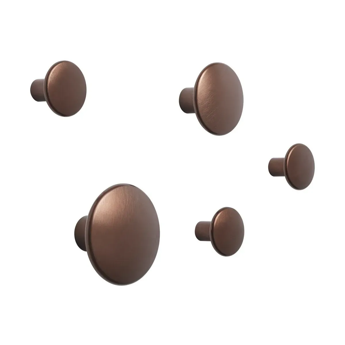 5 Patères rondes en aluminium bronze 5 cm The Dots - Muuto