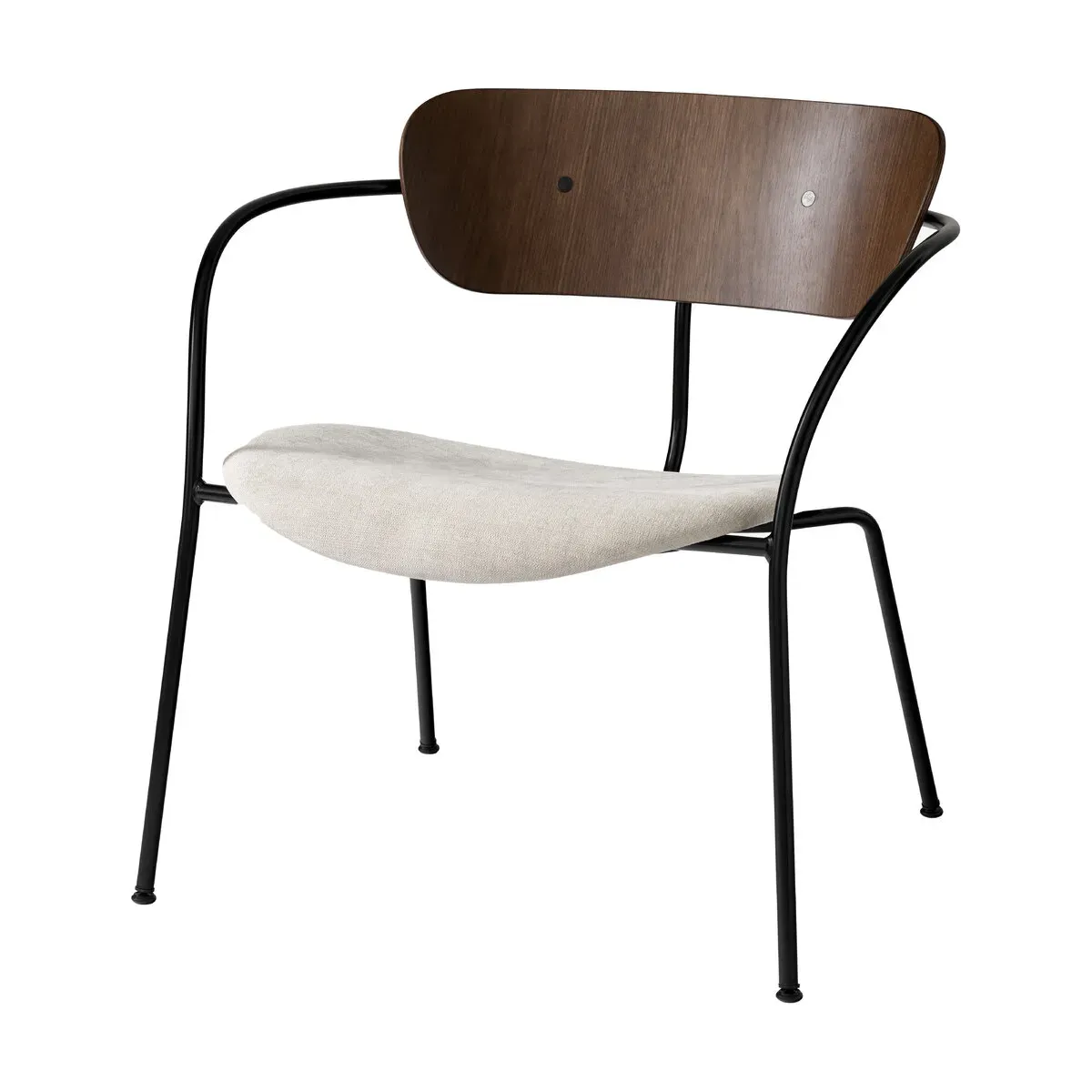 Fauteuil en noyer laqué et tissu Maple AV6 Pavilion - &tradition