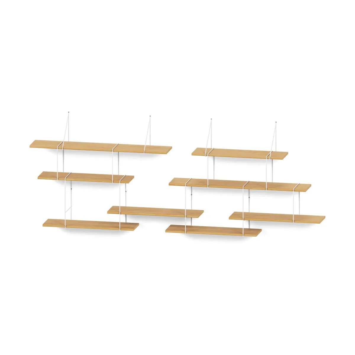 Duo étagère en chêne et acier blanc Link - Studio Hausen