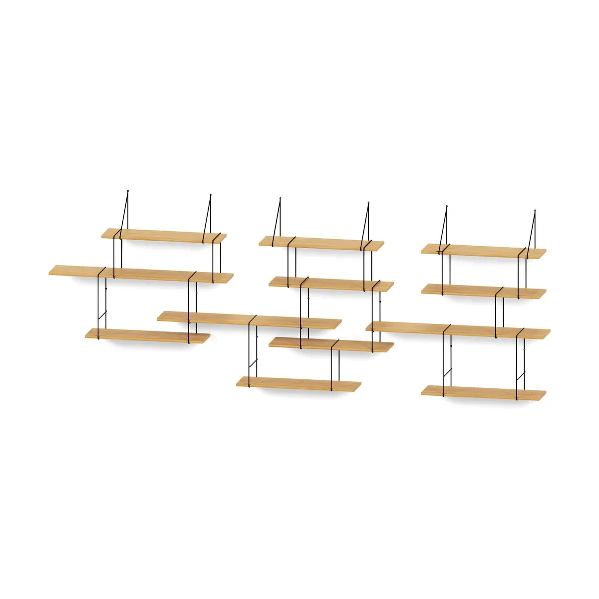 Trio étagère en chêne et acier noir Link - Studio Hausen