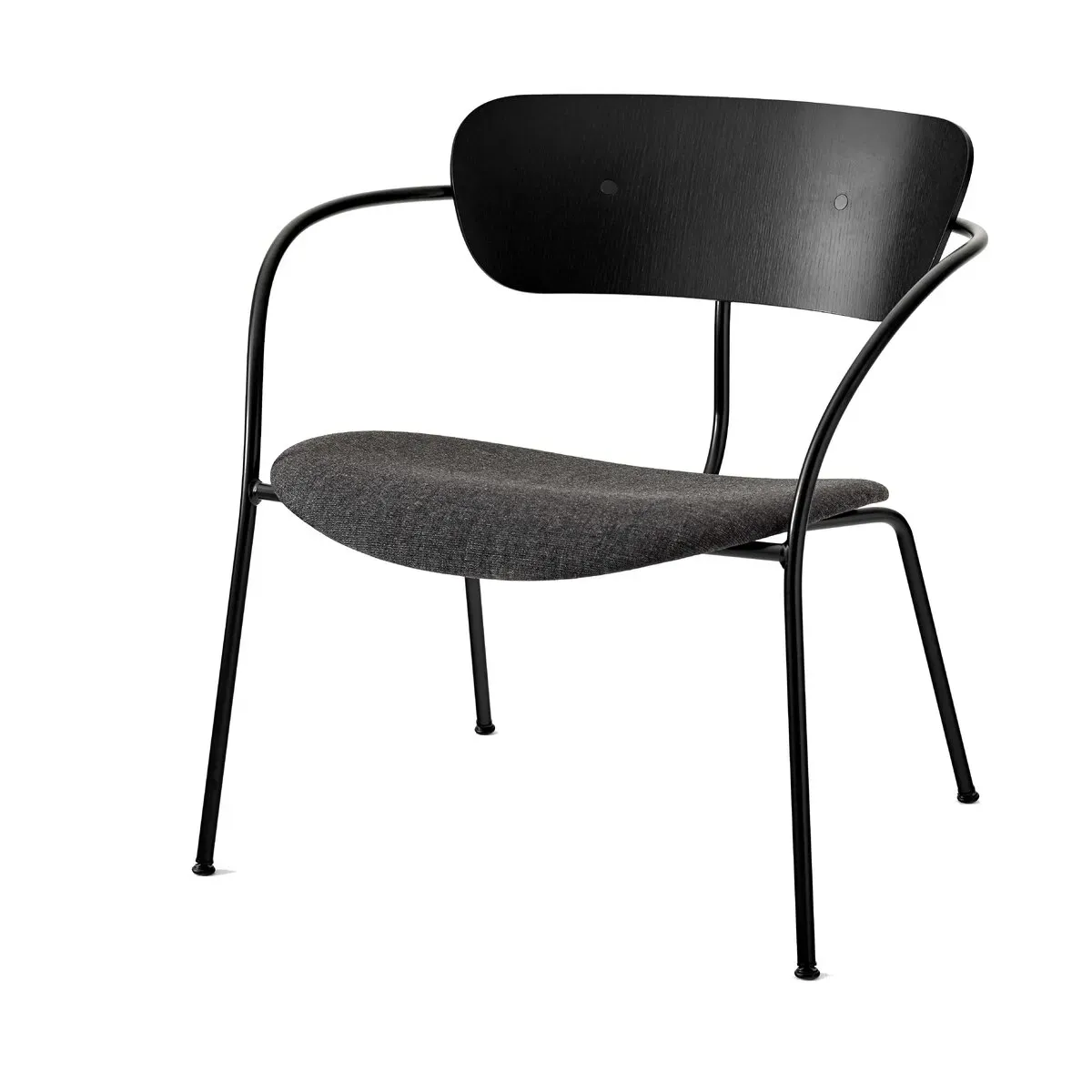 Fauteuil en chêne noir et tissu gris foncé AV6 Pavilion - &tradition