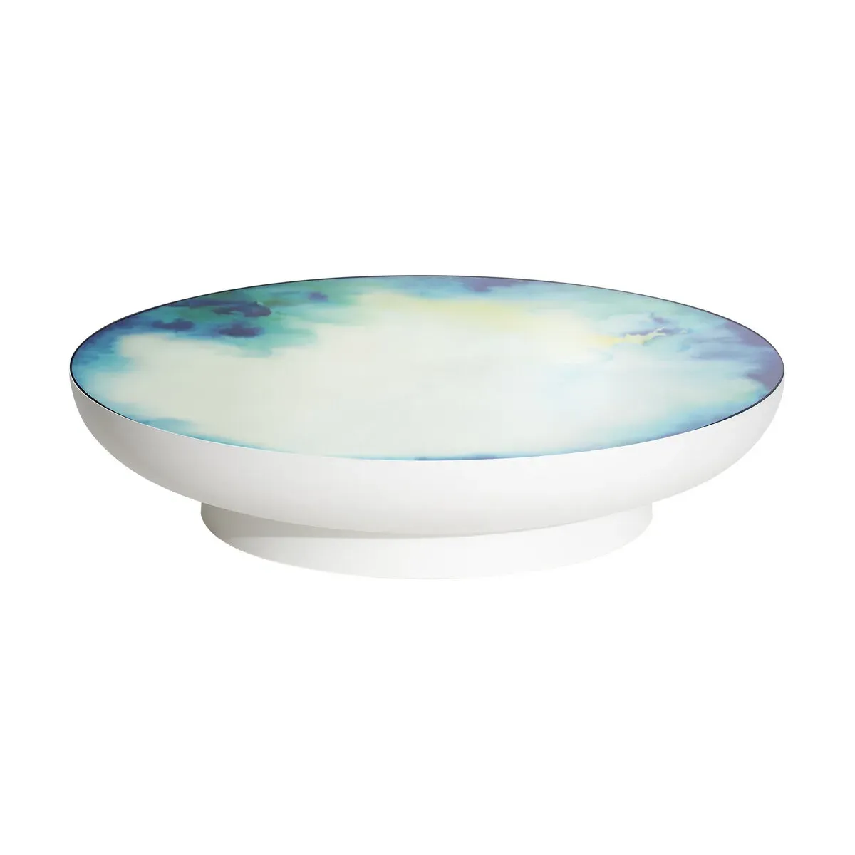 Grande table basse bleu-jaune 110 cm Francis - Petite Friture