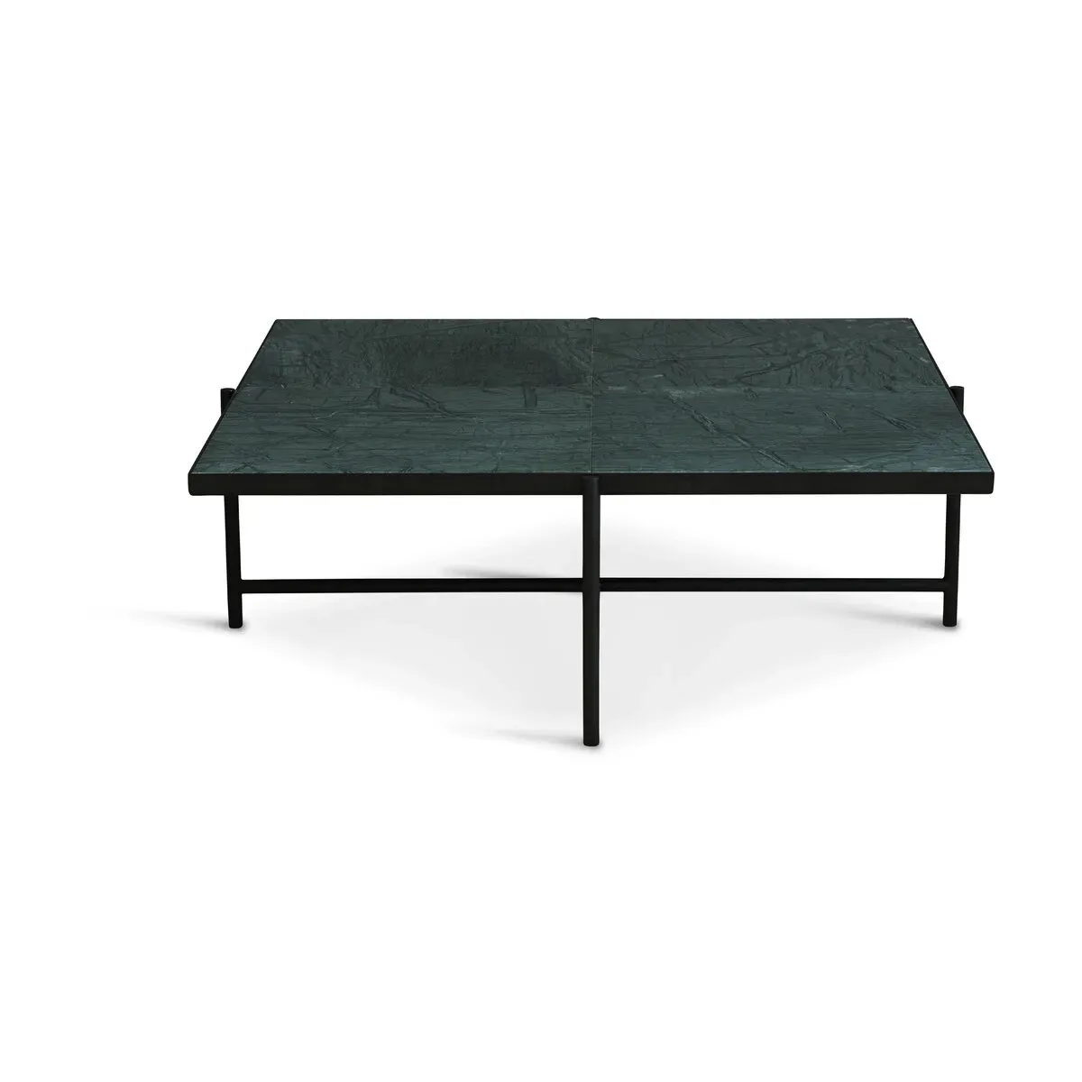 Table basse en marbre vert et piétements noirs Coffee 90 - HANDVÄRK
