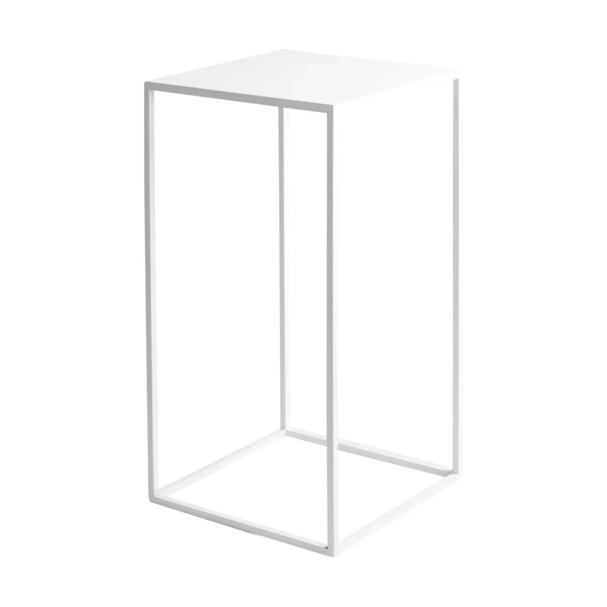 Table d'appoint carrée blanche en métal Tensio - Custom Form