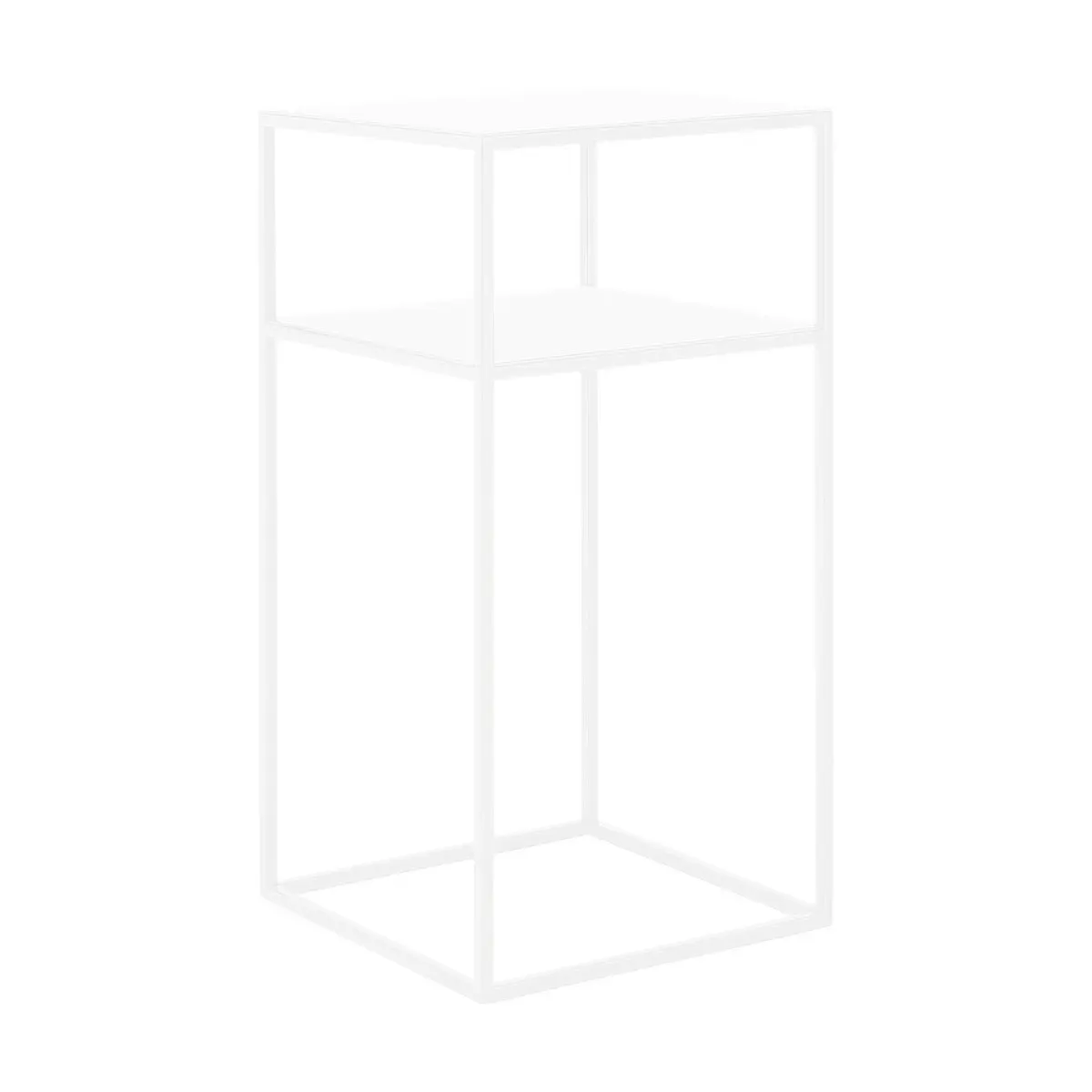 Table haute d'appoint à deux étages blanc en métal 30 x 60 cm Tensio 2 - Custom Form