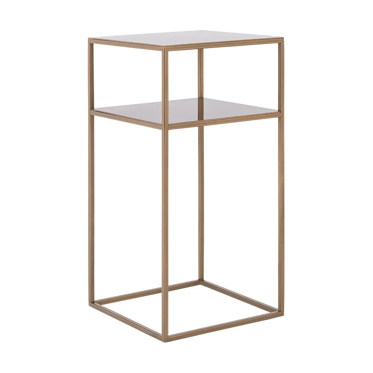 Table d'appoint carrée à deux étages gold en métal 30 x 60 cm Tensio 2 - Custom Form