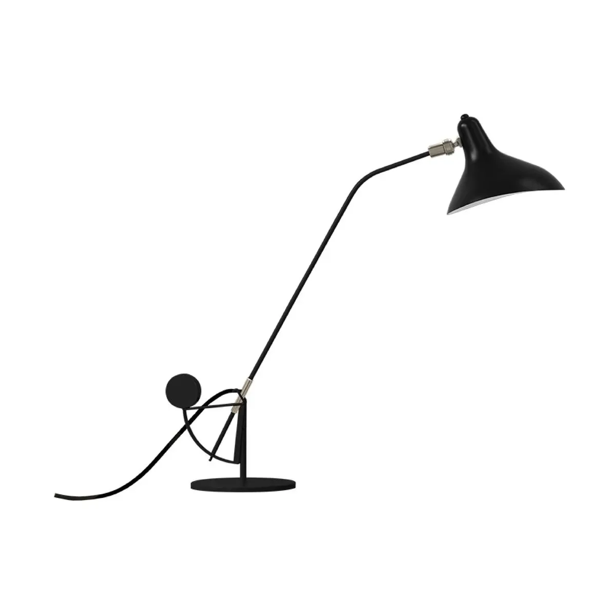 Lampe de bureau en acier noir 84cm BS3 Mantis - DCW Editions