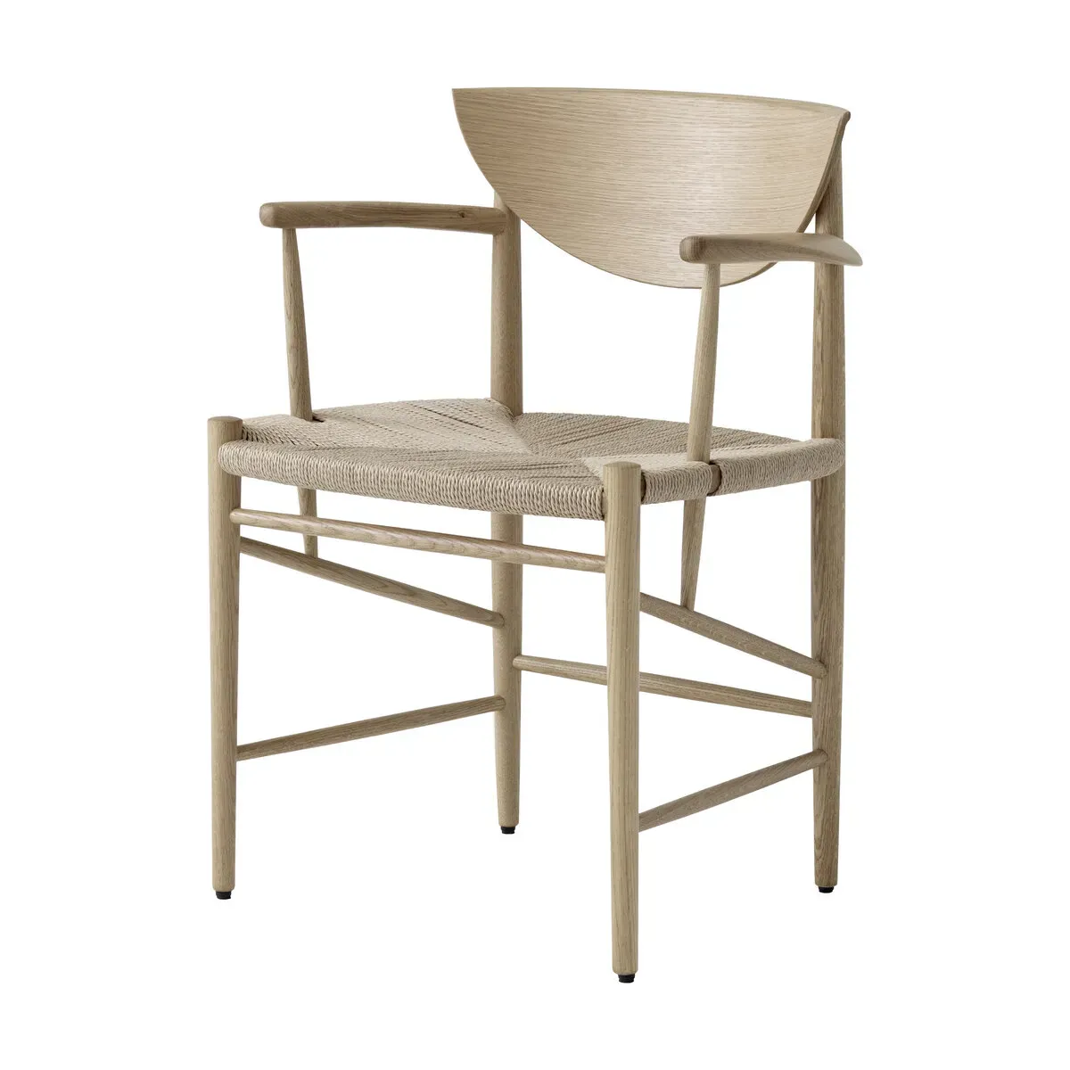 Chaise avec accoudoirs en bois naturel HM4 Drawn - &tradition