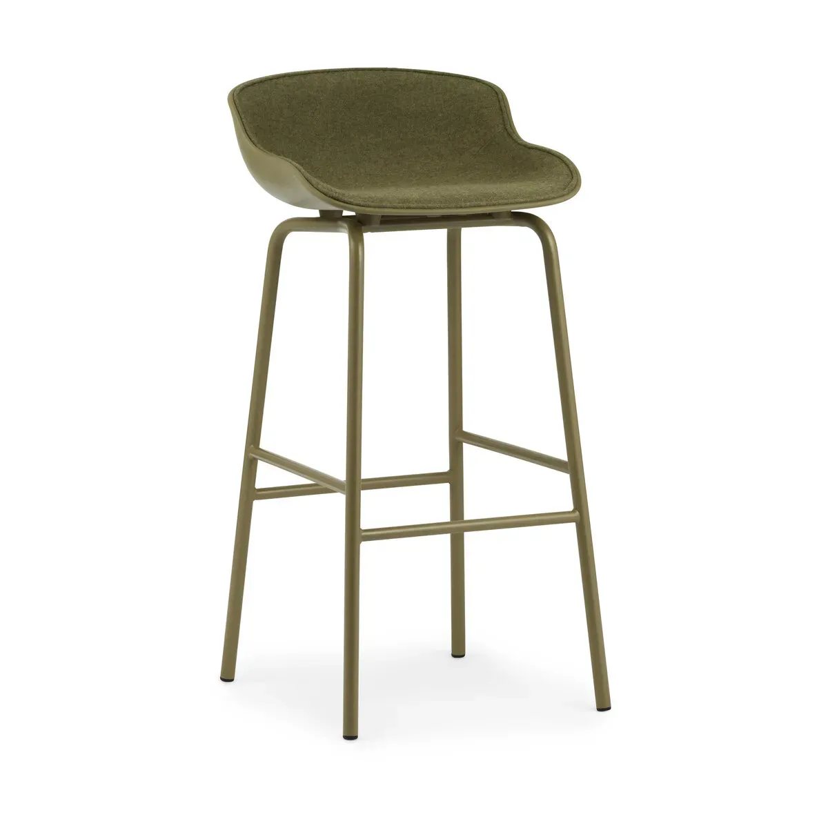 Tabouret de bar en acier et pp avec tissu olive 75 cm Hyg - Normann Copenhagen