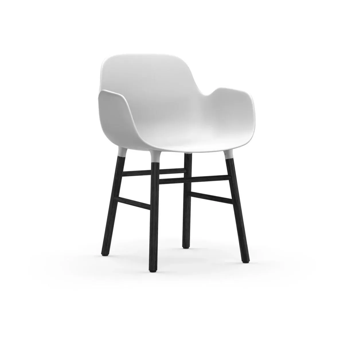 Chaise avec accoudoirs en bois noir et pp blanc Form - Normann Copenhagen