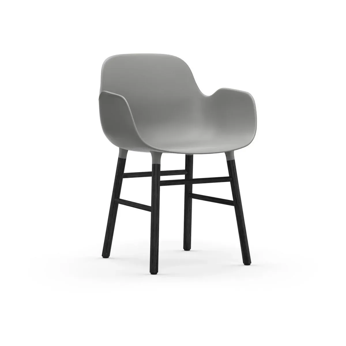 Chaise avec accoudoirs en bois noir et pp gris Form - Normann Copenhagen