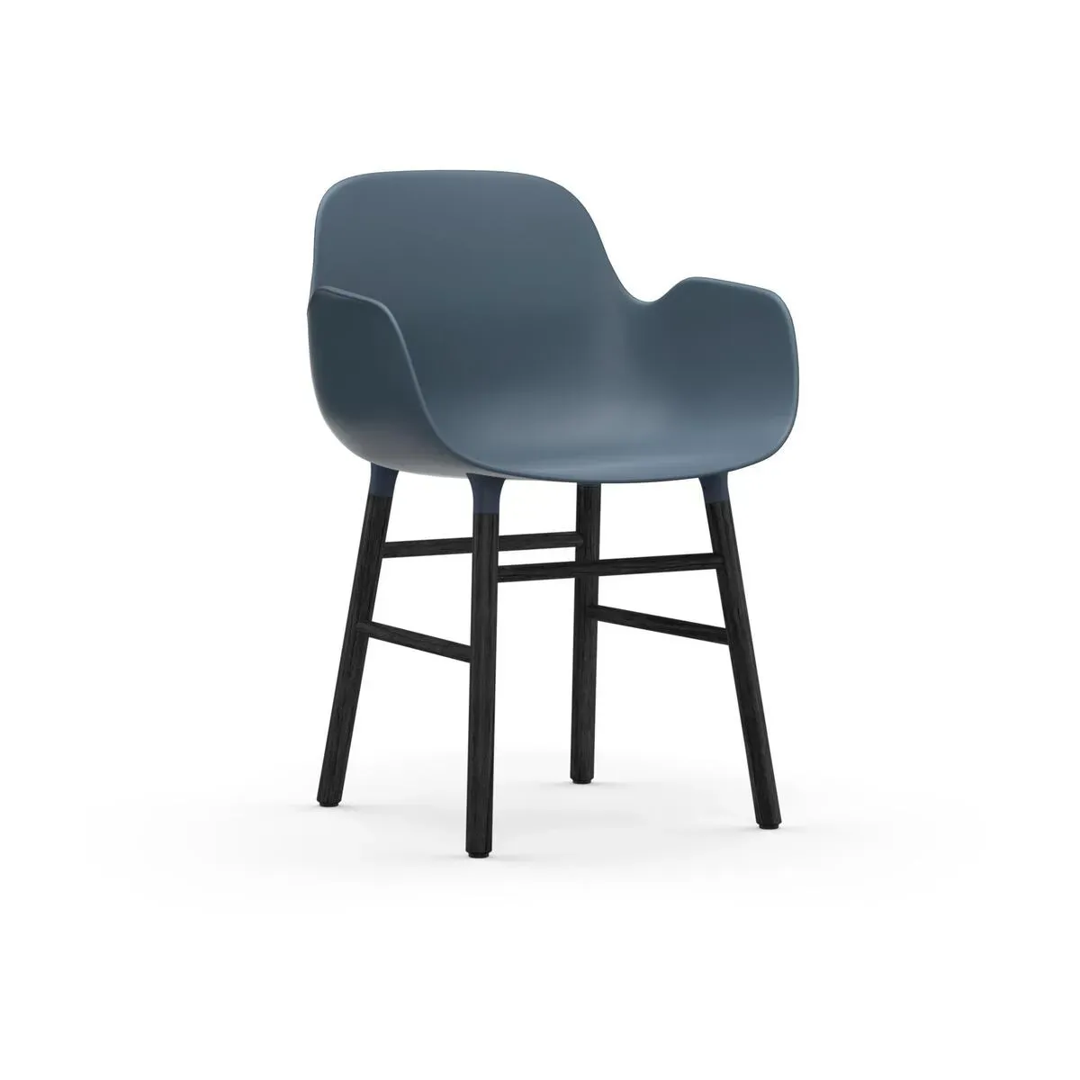 Chaise avec accoudoirs en bois noir et pp bleu Form - Normann Copenhagen