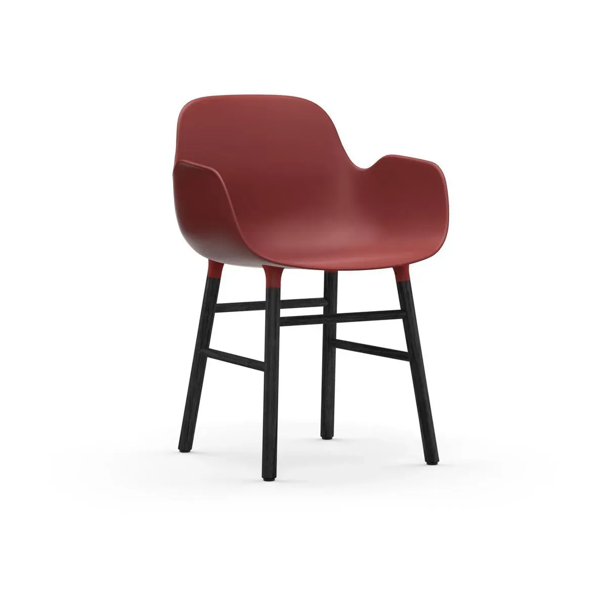 Chaise avec accoudoirs en bois noir et pp rouge Form - Normann Copenhagen