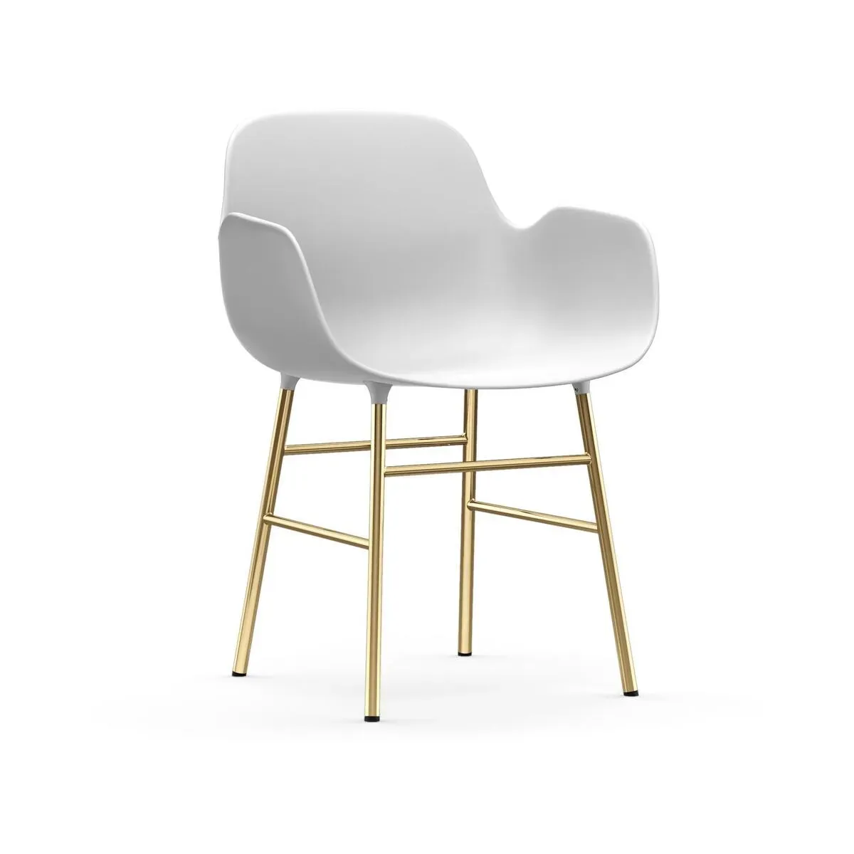 Chaise avec accoudoirs en laiton et pp blanc Form - Normann Copenhagen