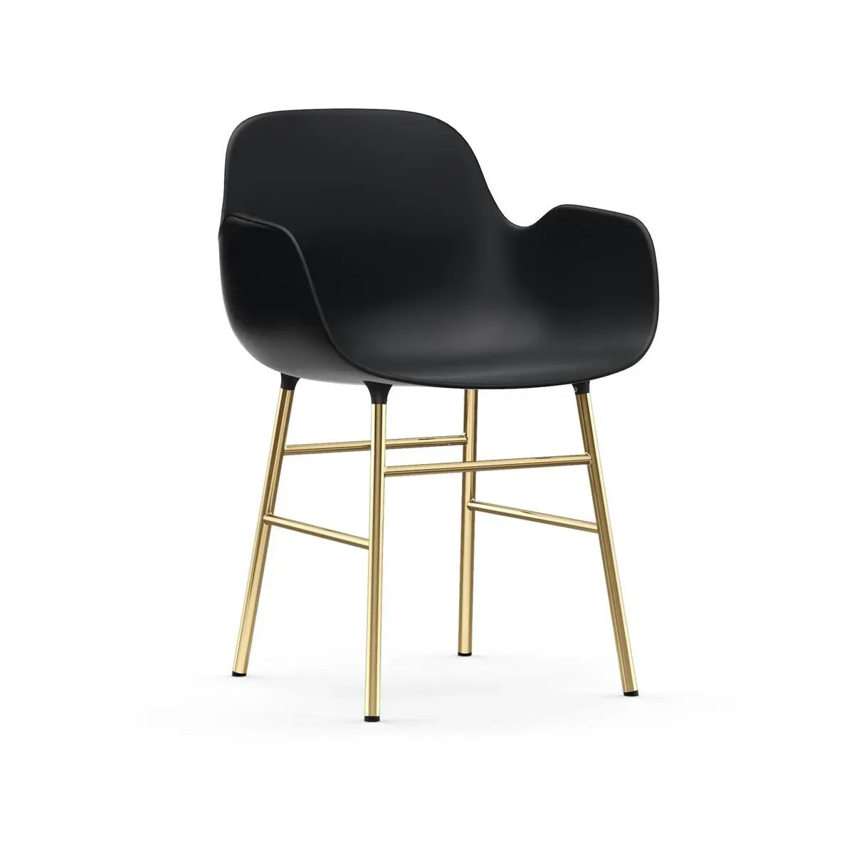 Chaise avec accoudoirs en laiton et pp noir Form - Normann Copenhagen