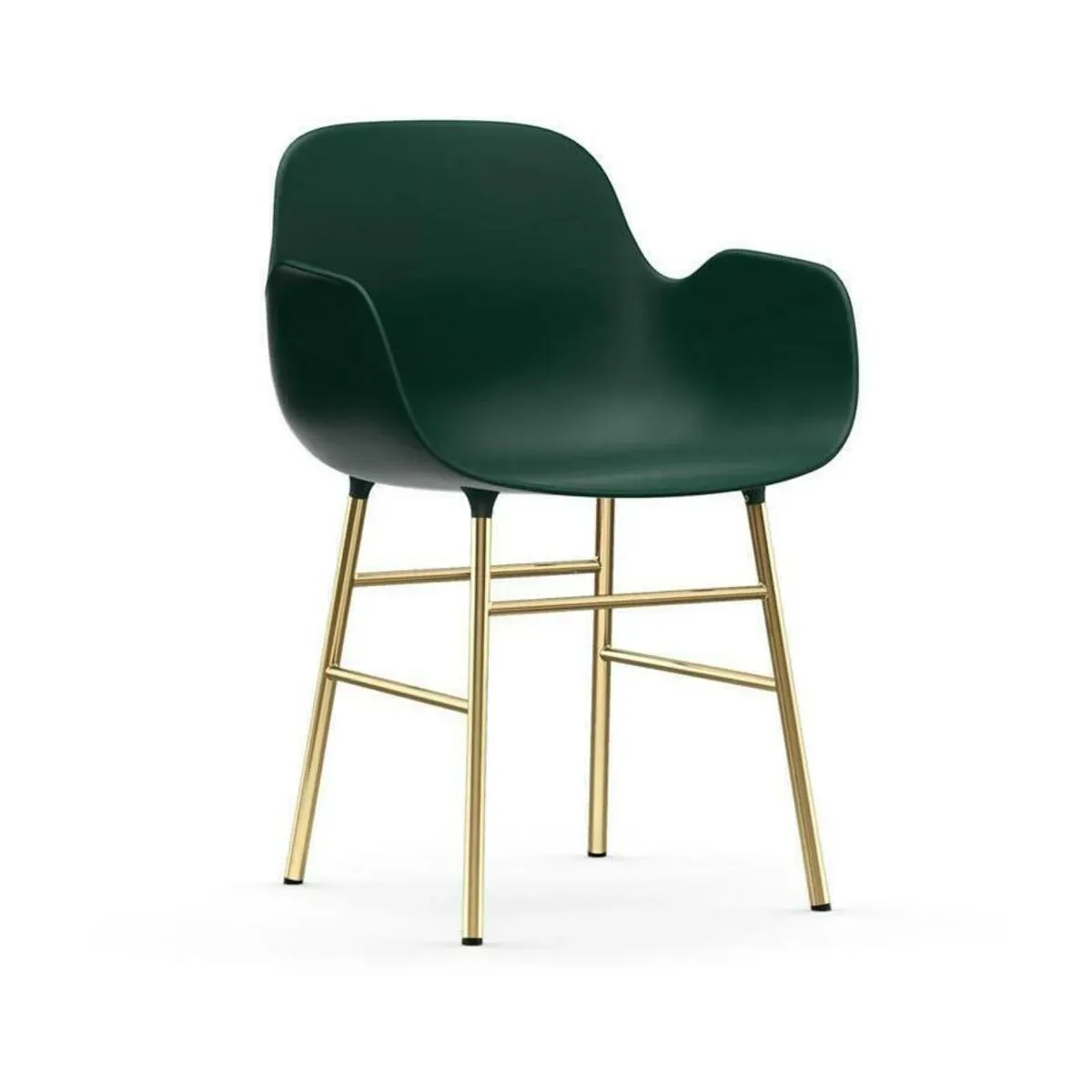 Chaise avec accoudoirs en laiton et pp vert Form - Normann Copenhagen