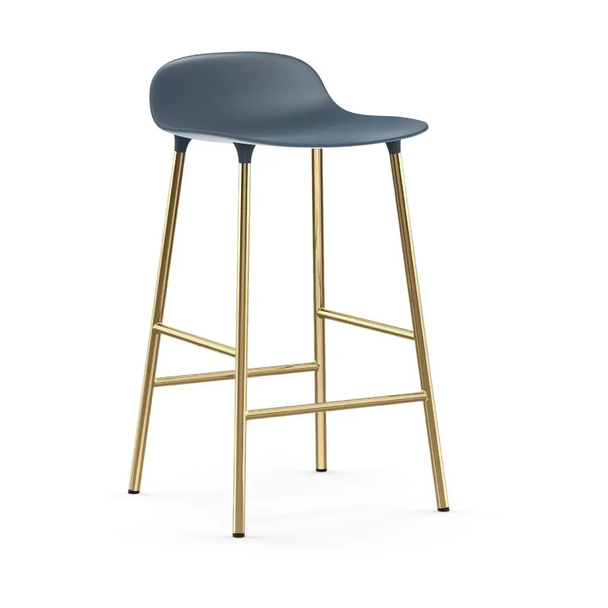 tabouret de bar en laiton et pp bleu 65 cm Form - Normann Copenhagen