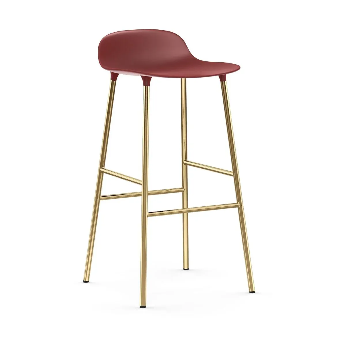 Tabouret de bar en laiton et pp rouge 75 cm Form - Normann Copenhagen