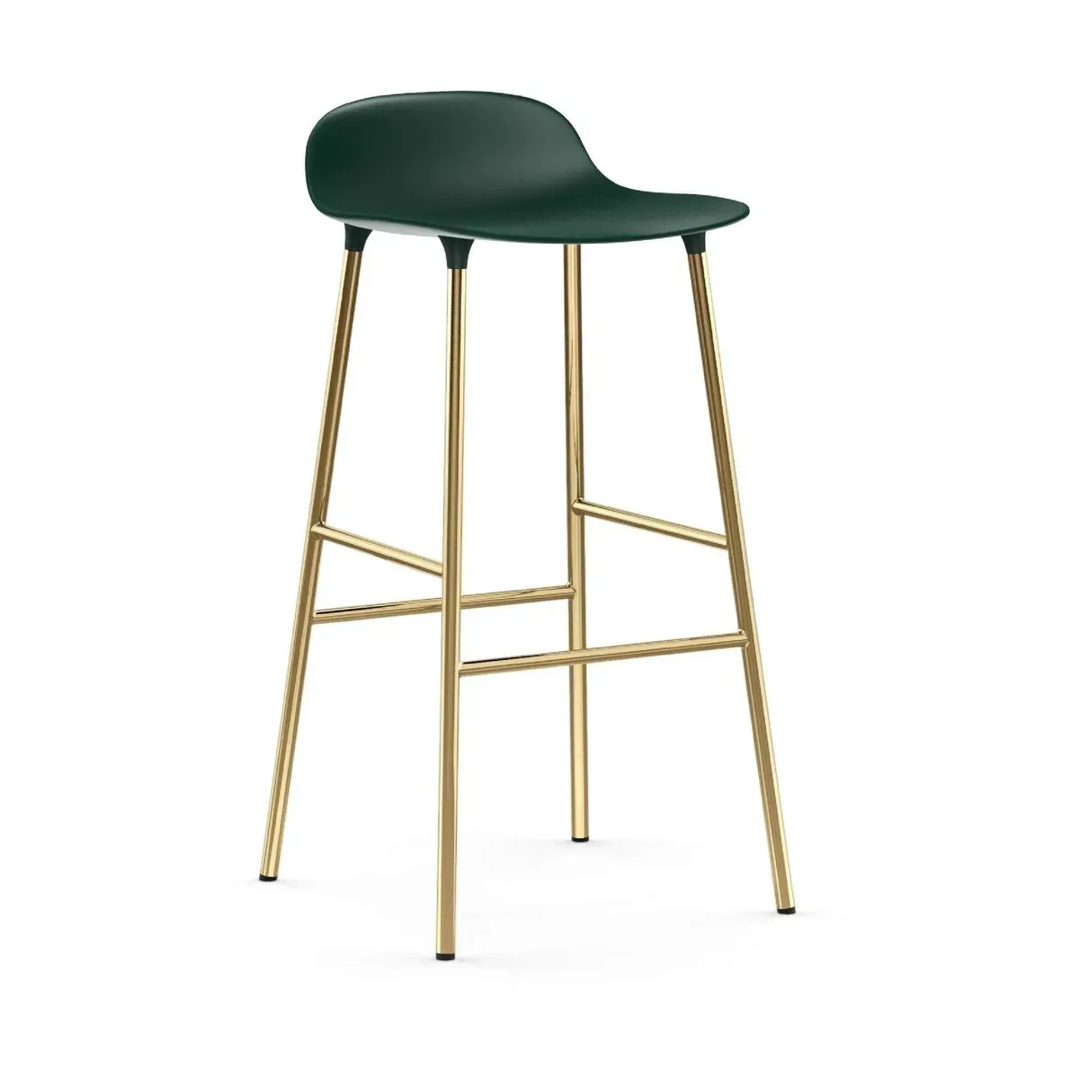 Tabouret de bar en laiton et pp vert 75 cm Form - Normann Copenhagen