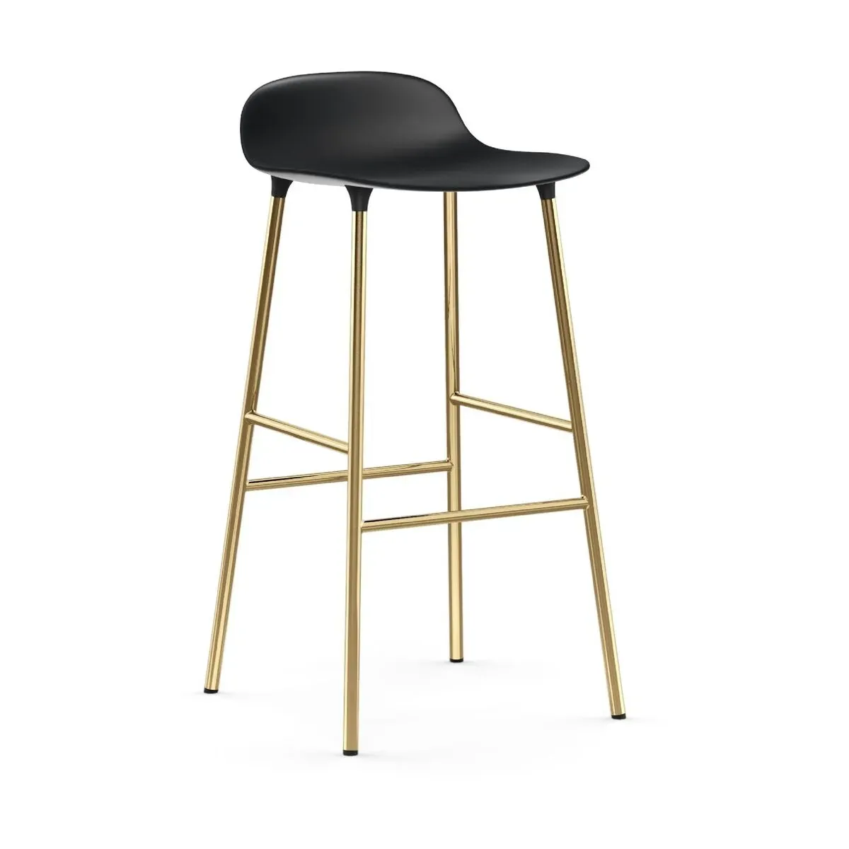 Tabouret de bar en laiton et pp noir 75 cm Form - Normann Copenhagen