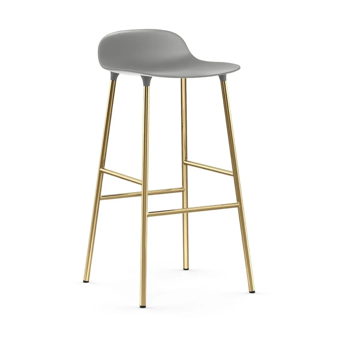 Tabouret de bar en laiton et pp gris 75 cm Form - Normann Copenhagen
