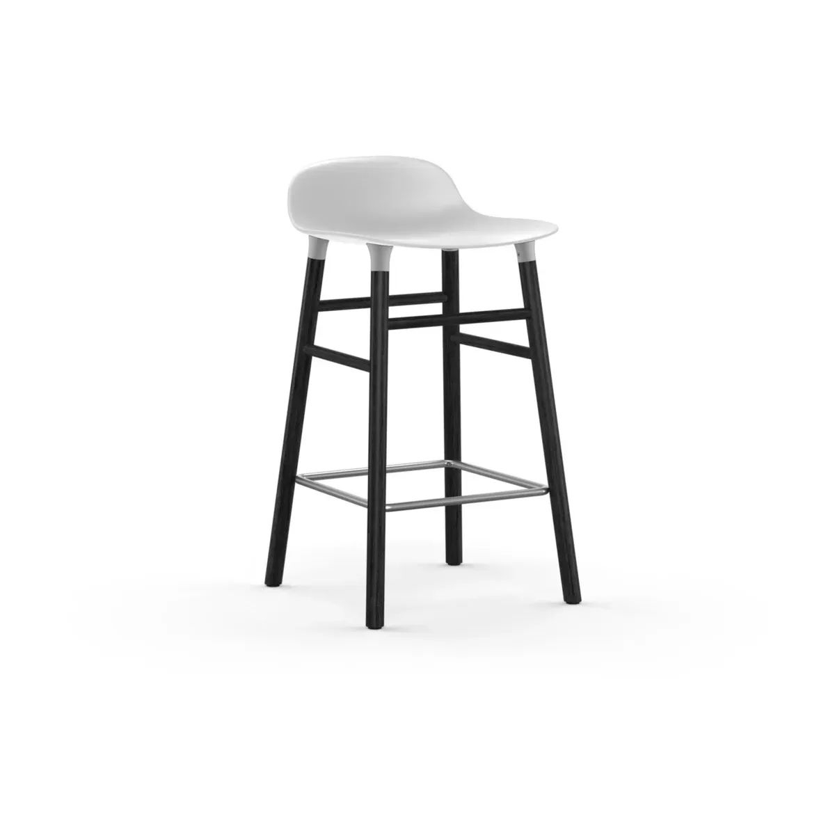 Tabouret de bar en bois noir et pp blanc 65 cm Form - Normann Copenhagen
