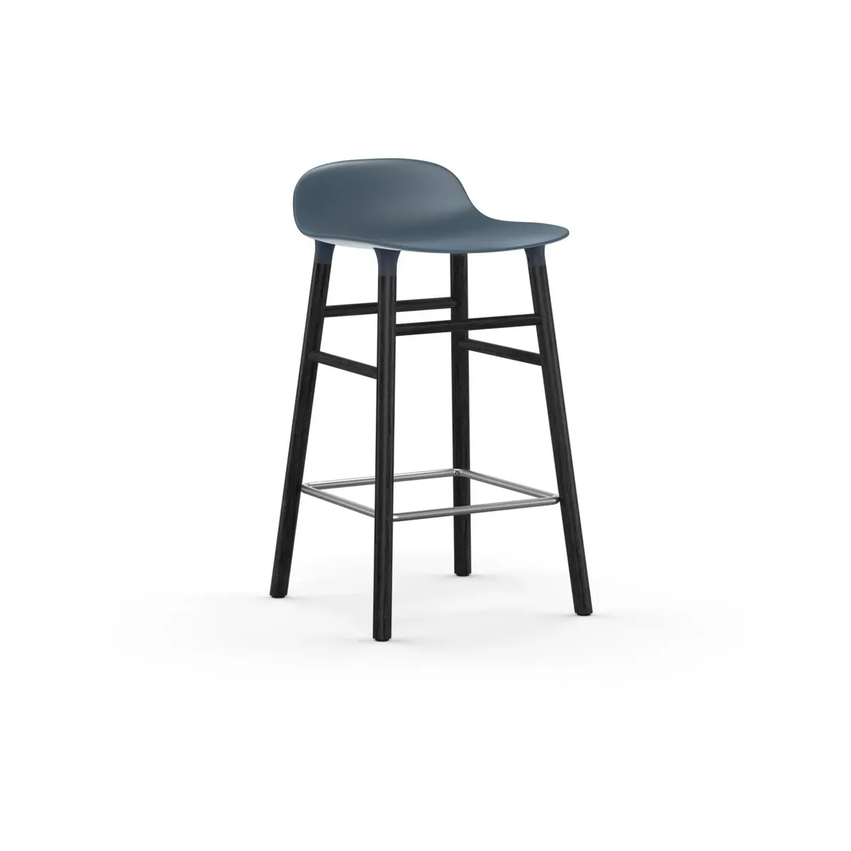 Tabouret de bar en bois noir et pp bleu 65 cm Form - Normann Copenhagen