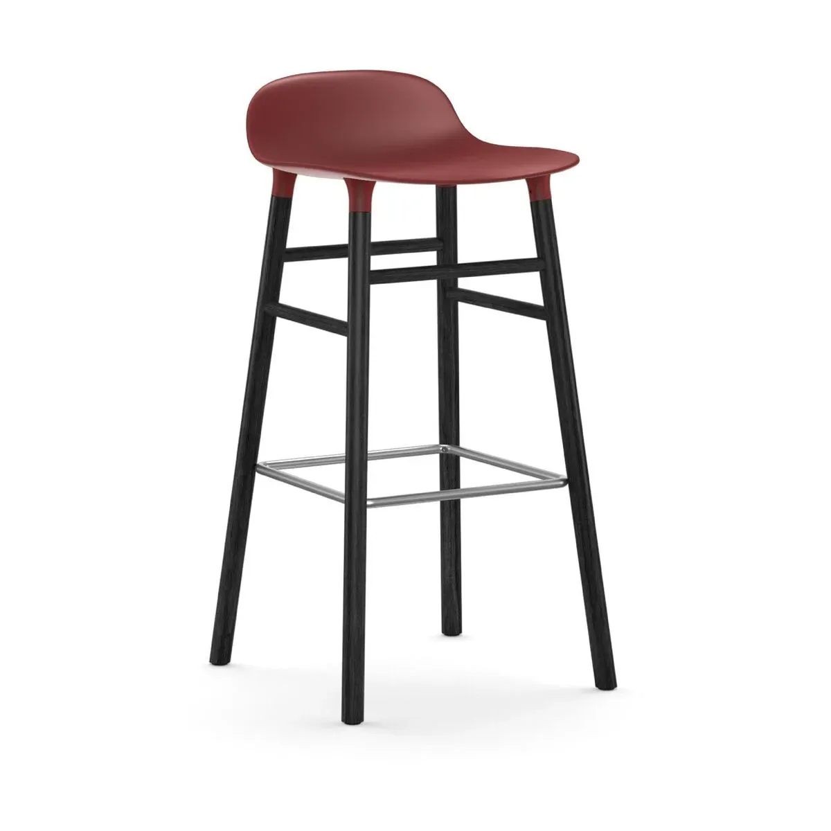 Tabouret de bar en bois noir et pp rouge 75 cm Form - Normann Copenhagen
