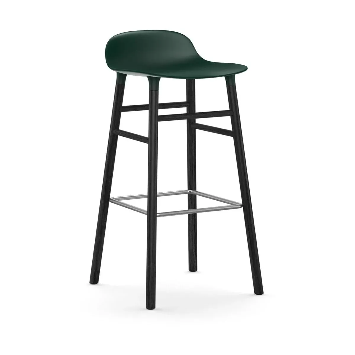 Tabouret de bar en bois noir et pp vert 75 cm Form - Normann Copenhagen